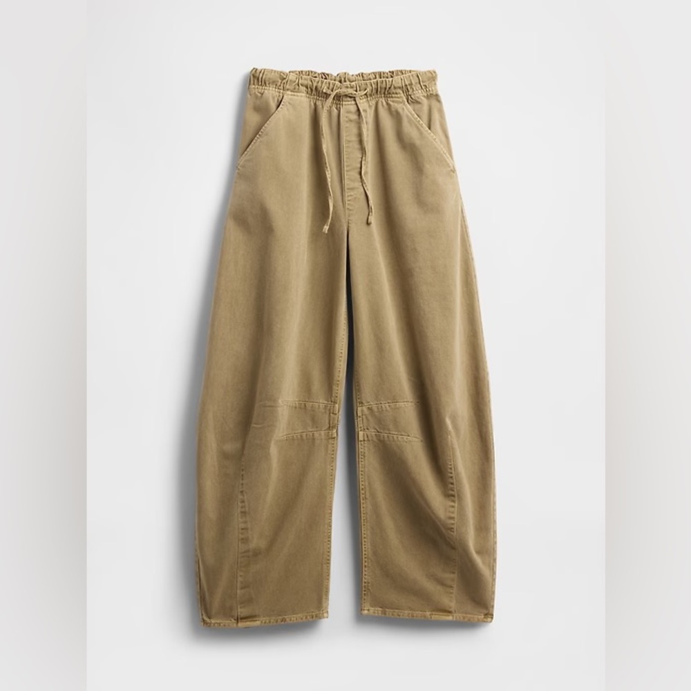 GAP Wide Leg Drawstring Pants in Olive - Picture 5 of 7